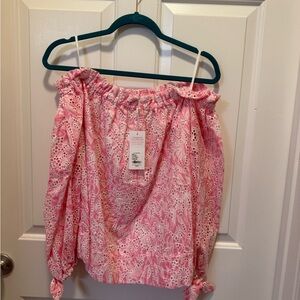 Lilly Pulitzer Pink Eyelet Blouse